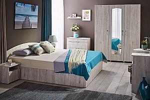 Set dormitor Ambianta Inter Alb-Samoa + Saltea Salt Confort Clasic 160x200