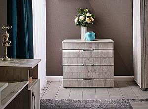 Set dormitor Ambianta Inter Alb-Samoa + Saltea Salt Confort Clasic 160x200