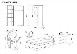 Set dormitor Ambianta Inter Alb-Samoa + Saltea Salt Confort Clasic 160x200