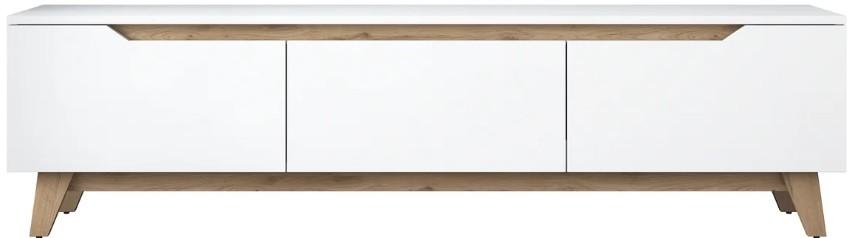 Tumba pentru televizor Mirage Meble D1 Alb/Nuc Deschis (Bej)