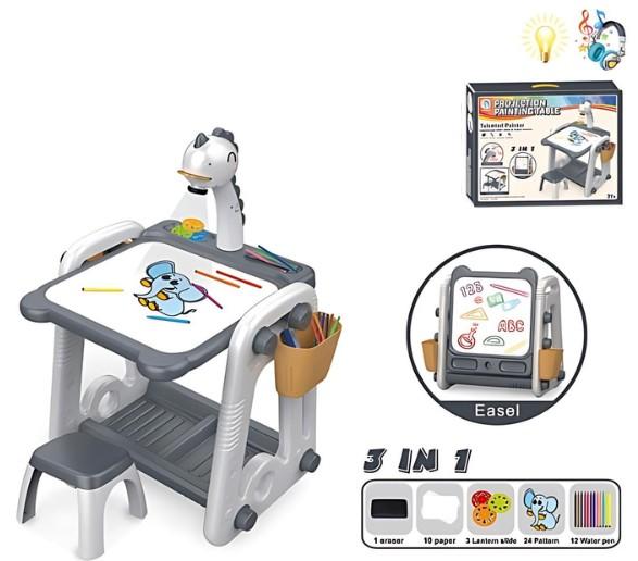 Sevalet Essa Toys Proiector Multifuncțional și Tabla de Desen SY 3 în 1 cu Modul Dublu