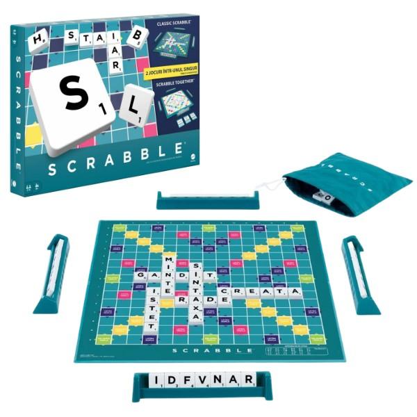 Joc de masa Mattel Joc de societate 2 în 1 Scrabble, Core Refresh (rom.)