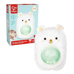 Jucarie de plus Hape Prietenul meu muzical – Huggy Bobo, alb