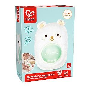 Jucarie de plus Hape Prietenul meu muzical – Huggy Bobo, alb