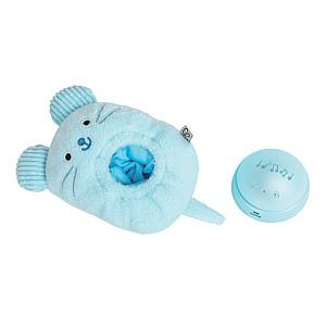 Jucarie de plus Hape Prietenul meu muzical  Huggy Momo, albastru