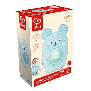 Jucarie de plus Hape Prietenul meu muzical  Huggy Momo, albastru