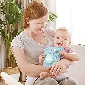 Jucarie de plus Hape Prietenul meu muzical  Huggy Momo, albastru