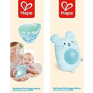 Jucarie de plus Hape Prietenul meu muzical  Huggy Momo, albastru