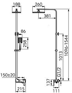Set de duș FDESIGN Origio Black FD5-ORG-7U-22 (11049)