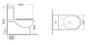 Vas WC South Villa SH-5109 80 P-trap 3/6 no-rim BTW Slim UF Duroplast