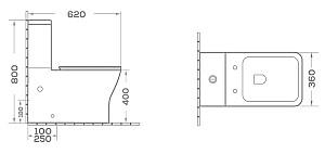 Vas WC South Villa SH-5110 80 P-trap 3/6 no-rim BTW Slim UF Duroplast