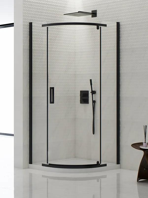 Cabina de dus New Trendy New Komfort Black Quadrant 90x90x195 Hinged K-0469