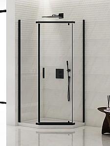 Cabina de dus New Trendy Komfort Black Pentagonal 90x90x195 Hinged K-0806