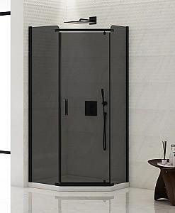 Cabina de dus New Trendy Komfort Black Pentagonal 90x90x195 Hinged K-0807