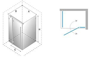 Cabina de dus New Trendy Galaxy Black Quadrant 90x90x190 K-0789
