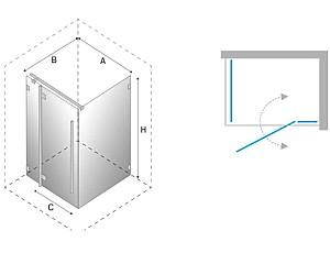 Cabina de dus New Trendy Galaxy Black Quadrant 100x80x190 K-0793