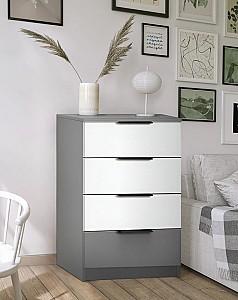 Comoda Modern Komfort 4S Gri Ardezie/Alb