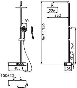 Set de duș FDESIGN Tempra FD5-TMP-7U-13 (termostatic) (11048)