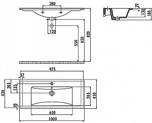 Lavoar baie Creavit Su 45x100 SU100.000 (13842)
