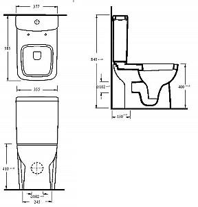 Vas WC Ege Vitrifiye Tyana Short (722000) (12805)