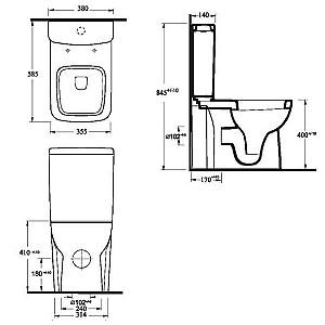 Vas WC Ege Vitrifiye Tyana Short (722002) (05514)