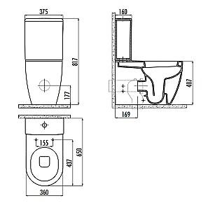 Vas WC Creavit Free FE360-00CB/MA410/KC0903.02.00/IT5130 (13547)