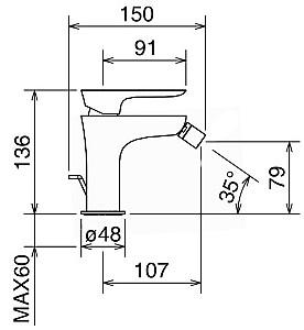 Baterie pentru bideu Ferro Laghi (00855)