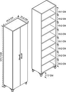 Dulap Nex Home Cemre 49x31.8x178 Alb