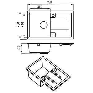 Chiuveta de bucatarie Ferro DRGM48/78BA Graphite (02705)