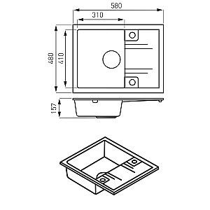 Chiuveta de bucatarie Ferro DRGM48/58GA Gray (04991)
