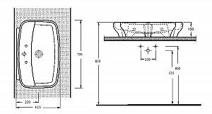 Lavoar baie Ege Vitrifiye Arna 70 1th (46711) (05975)