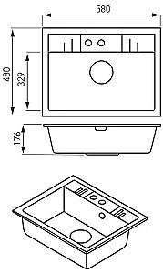 Chiuveta de bucatarie Ferro DRGM1/48/58GA Gray (12002)