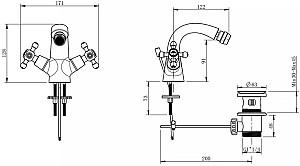Baterie pentru bideu FDESIGN Lacrima Bronz FD1-LRA-6-66 (18556)