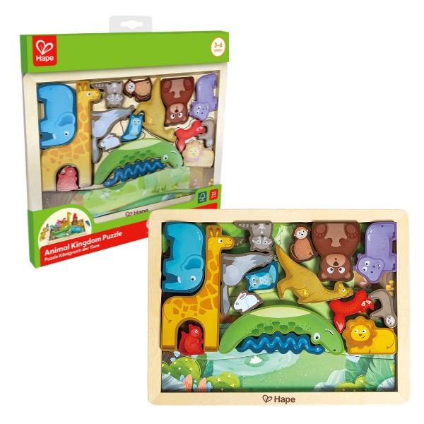 Puzzle Hape Regatul Animalelor 16 piese