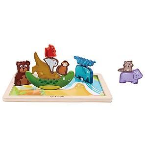Puzzle Hape Regatul Animalelor 16 piese