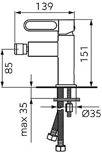Baterie pentru bideu FDESIGN Zaffiro Black FD1-ZFR-6-22 (18138)