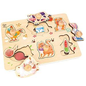 Puzzle Hape Desteptel Curtea Fermierului 13 piese