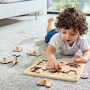 Puzzle Hape Desteptel Curtea Fermierului 13 piese