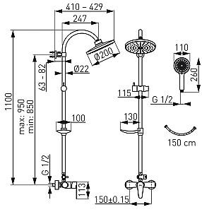 Set de duș Ferro NP71-BAG7U (05238)