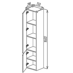 Dulap penal Bayro Sorento 350x1600 Left Alb Mat