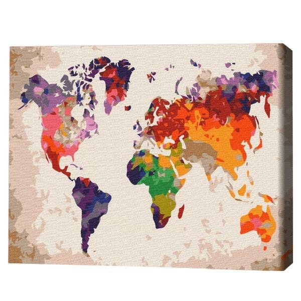 Tablou pe numere BrushMe Harta colorata BS52296