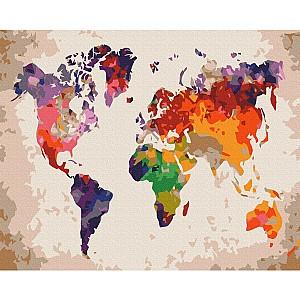 Tablou pe numere BrushMe Harta colorata BS52296