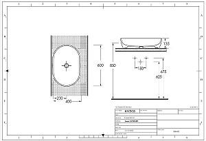 Lavoar baie Ege Vitrifiye Knidos 60x40cm (88601) Latte (17089)