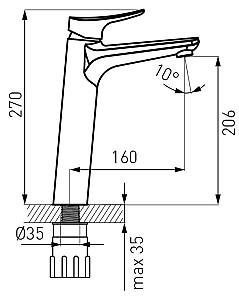 Baterie pentru lavoar Ferro Espacio BES2L (11227)