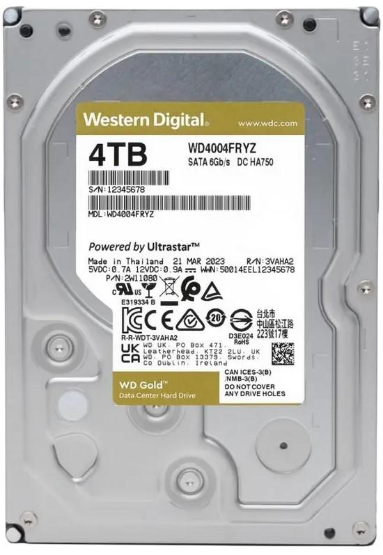 HDD WESTERN DIGITAL WD Gold 4TB (WD4004FRYZ)