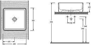 Lavoar baie Ege Vitrifiye Lagina (35391) 39x39 (12810)
