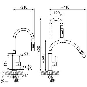 Robinet bucatarie Ferro Zumba Slim BZA43W (15600)