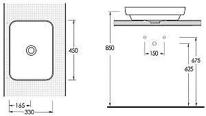 Lavoar baie Ege Vitrifiye Alvona (86451) 45x33cm (15580)