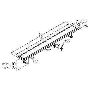 Rigola de dus Ferro OL1-80 800mm (09818)