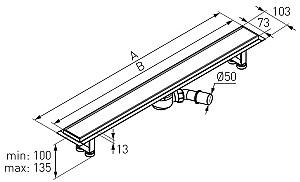 Rigola de dus Ferro OL80 800mm (09592)